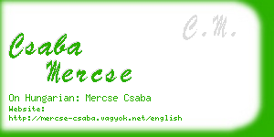 csaba mercse business card